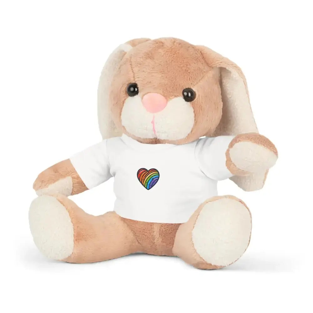 Rainbow Heart Plush Toy with T-Shirt - Perfect Gift for Kids and Loved Ones - FloofChonk