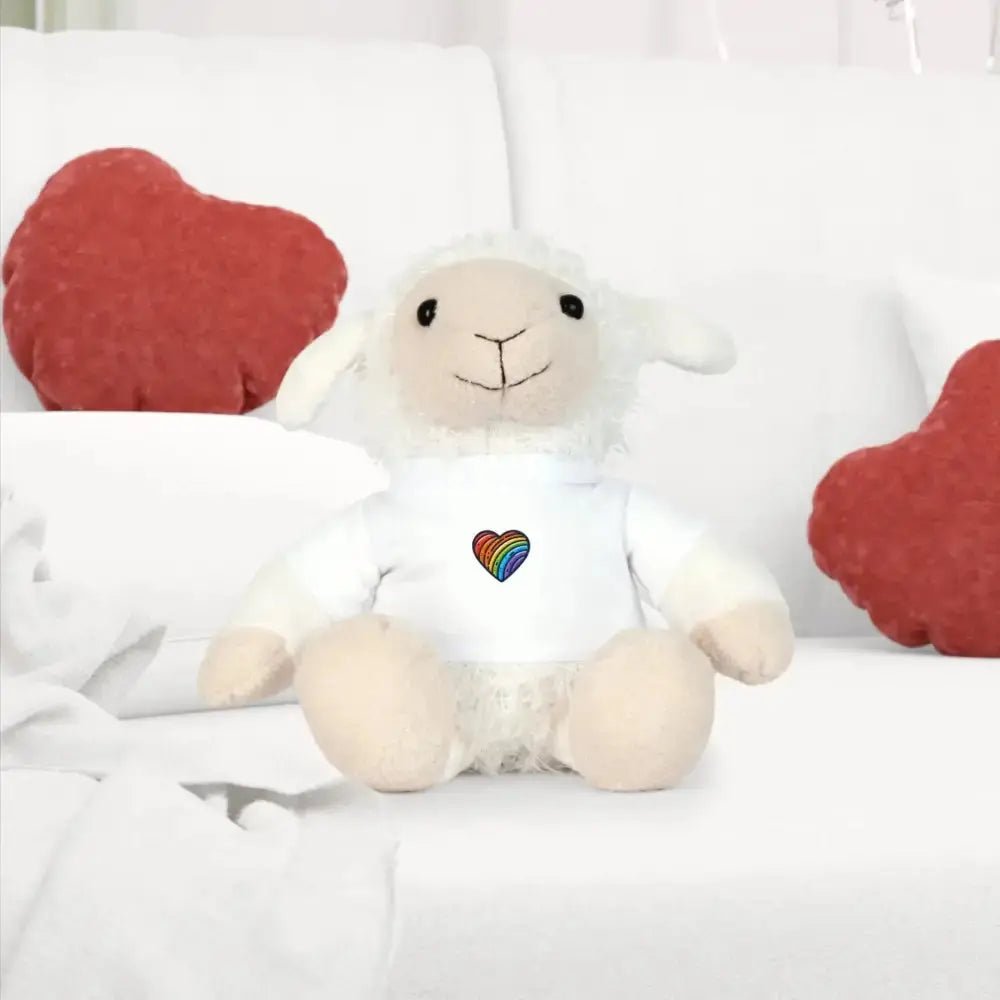 Rainbow Heart Plush Toy with T-Shirt - Perfect Gift for Kids and Loved Ones - FloofChonk
