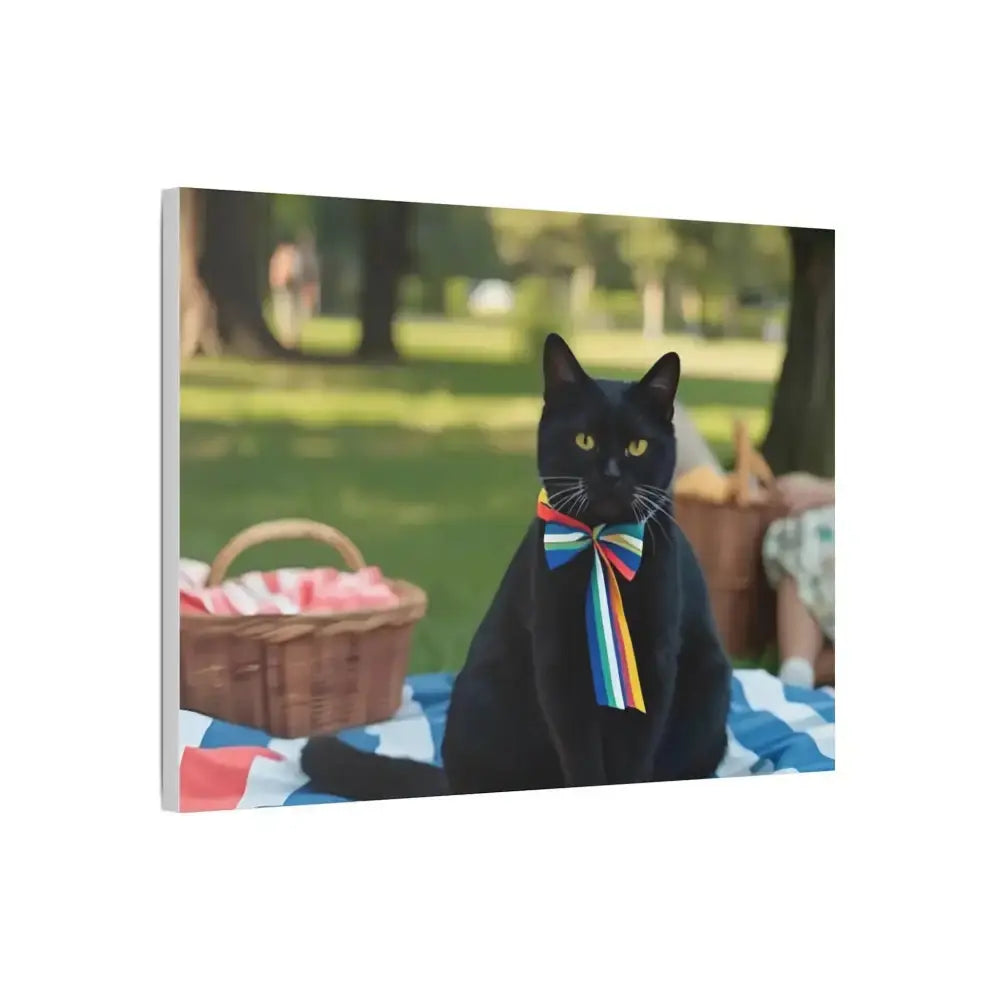 Rainbow Ribbon Cat Canvas Wall Art, Colorful Cat Decor - FloofChonk