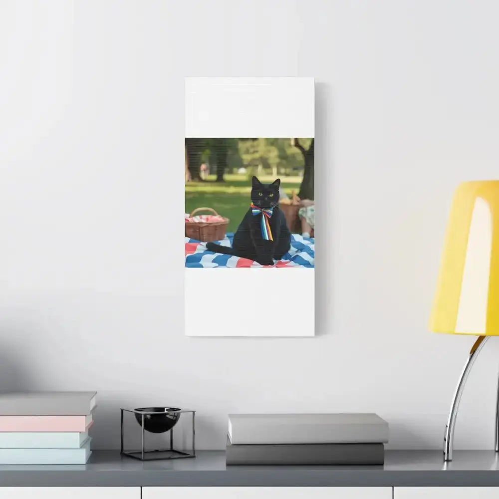 Rainbow Ribbon Cat Canvas Wall Art, Colorful Cat Decor - FloofChonk