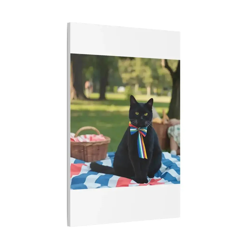 Rainbow Ribbon Cat Canvas Wall Art, Colorful Cat Decor - FloofChonk
