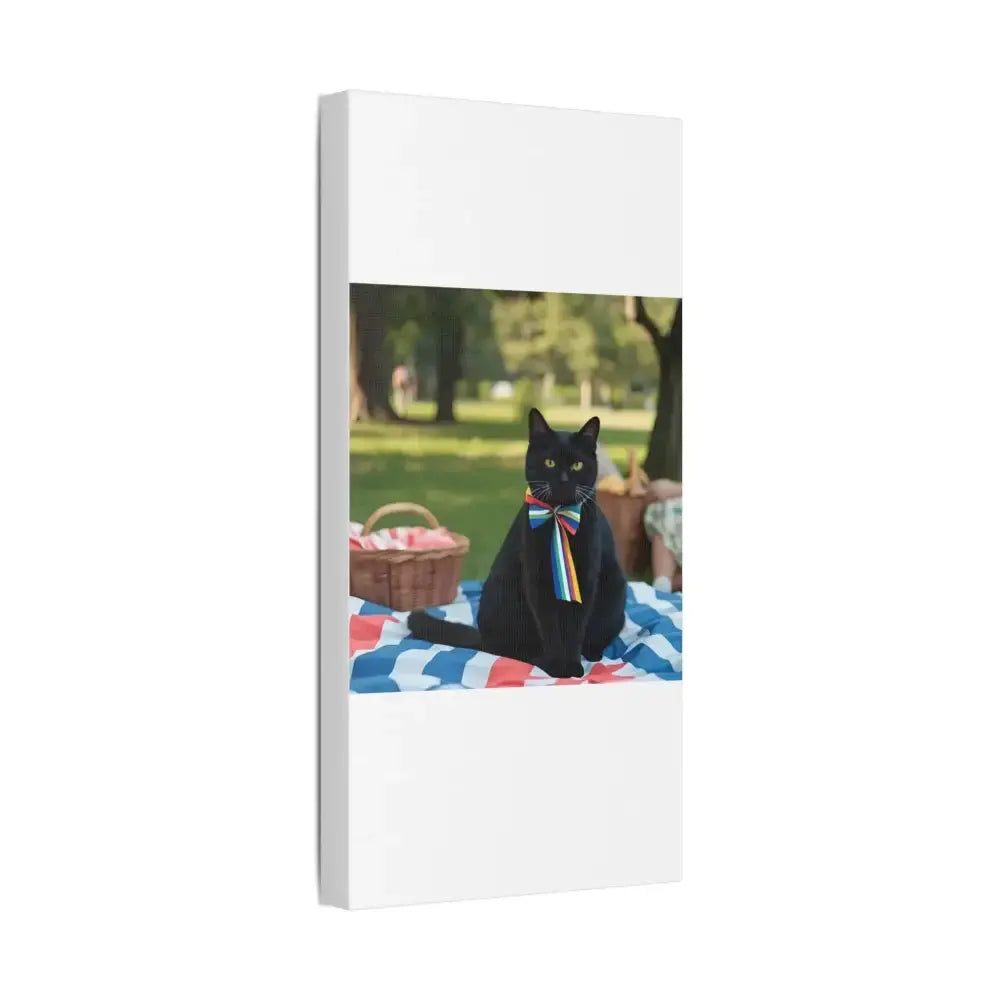 Rainbow Ribbon Cat Canvas Wall Art, Colorful Cat Decor - FloofChonk
