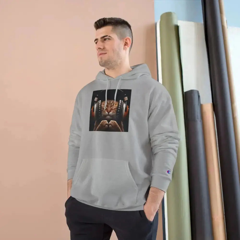 Retro Cat Lover Champion Hoodie - Now That's What I Call Cat Volume 1 - FloofChonk