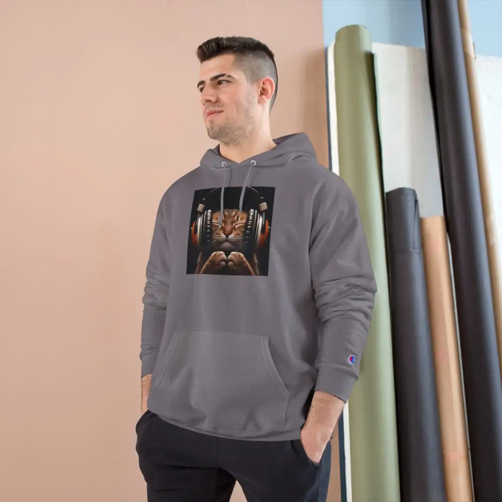 Retro Cat Lover Champion Hoodie - Now That’s What I Call Cat Volume 1 - Hoodie