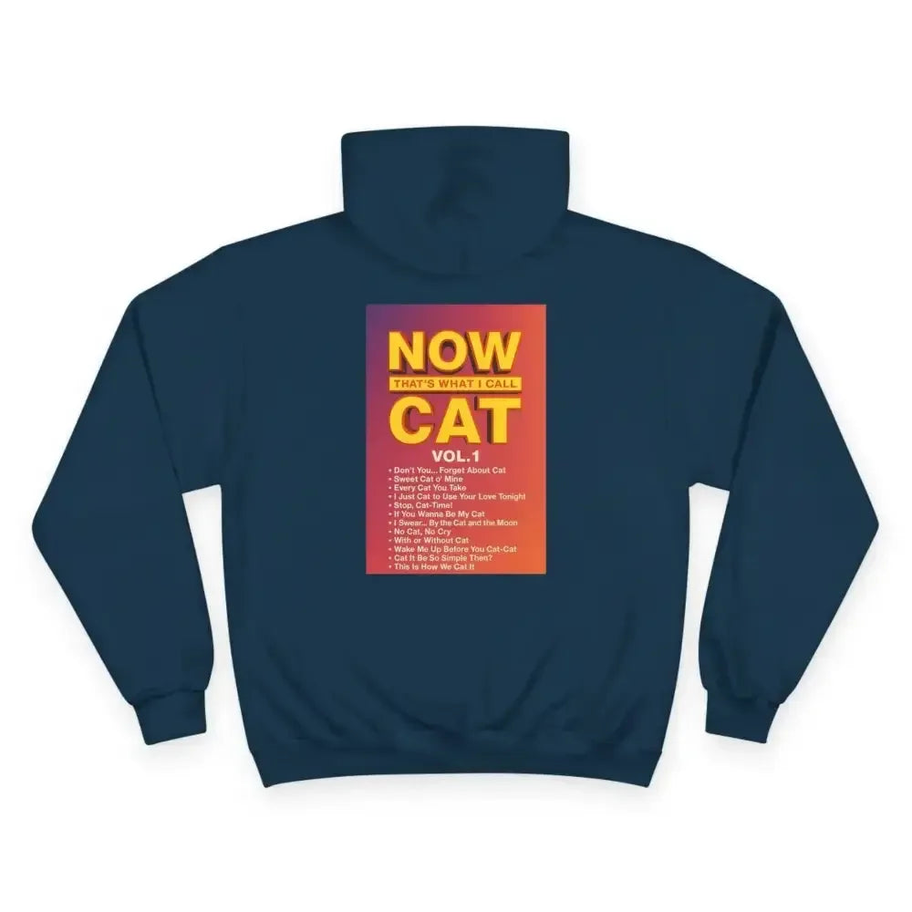 Retro Cat Lover Champion Hoodie - Now That's What I Call Cat Volume 1 - FloofChonk