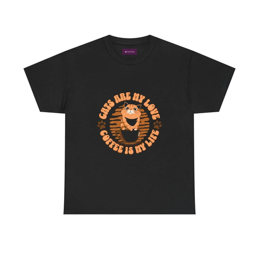 Retro Coffee Tee, Funny Cat Lover Shirt - FloofChonk