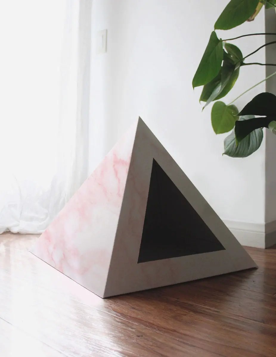 'Rose Quartz' Cardboard Cat Pyramid - FloofChonk