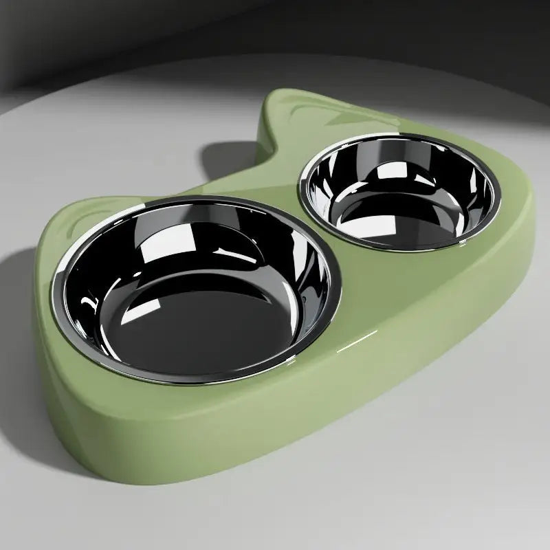 Stainless Steel Two in One Cat Bowl - FloofChonk
