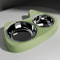 Stainless Steel Two in One Cat Bowl - FloofChonk