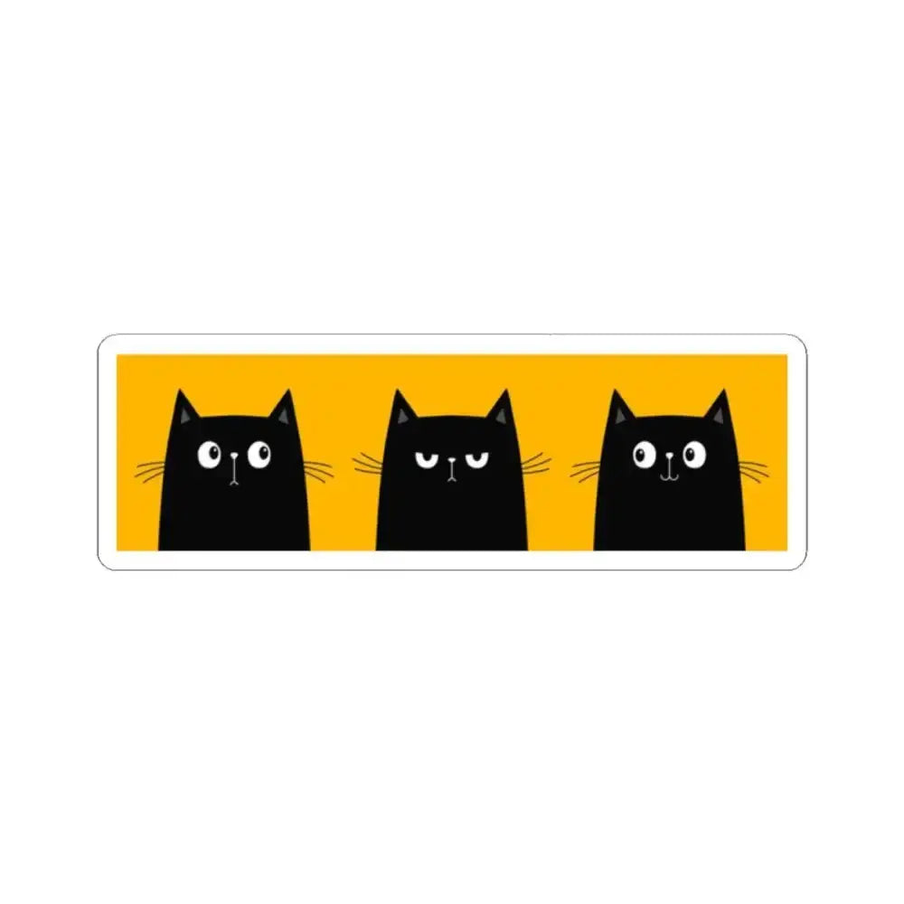 Three Black Cat Kiss - Cut Stickers - FloofChonk