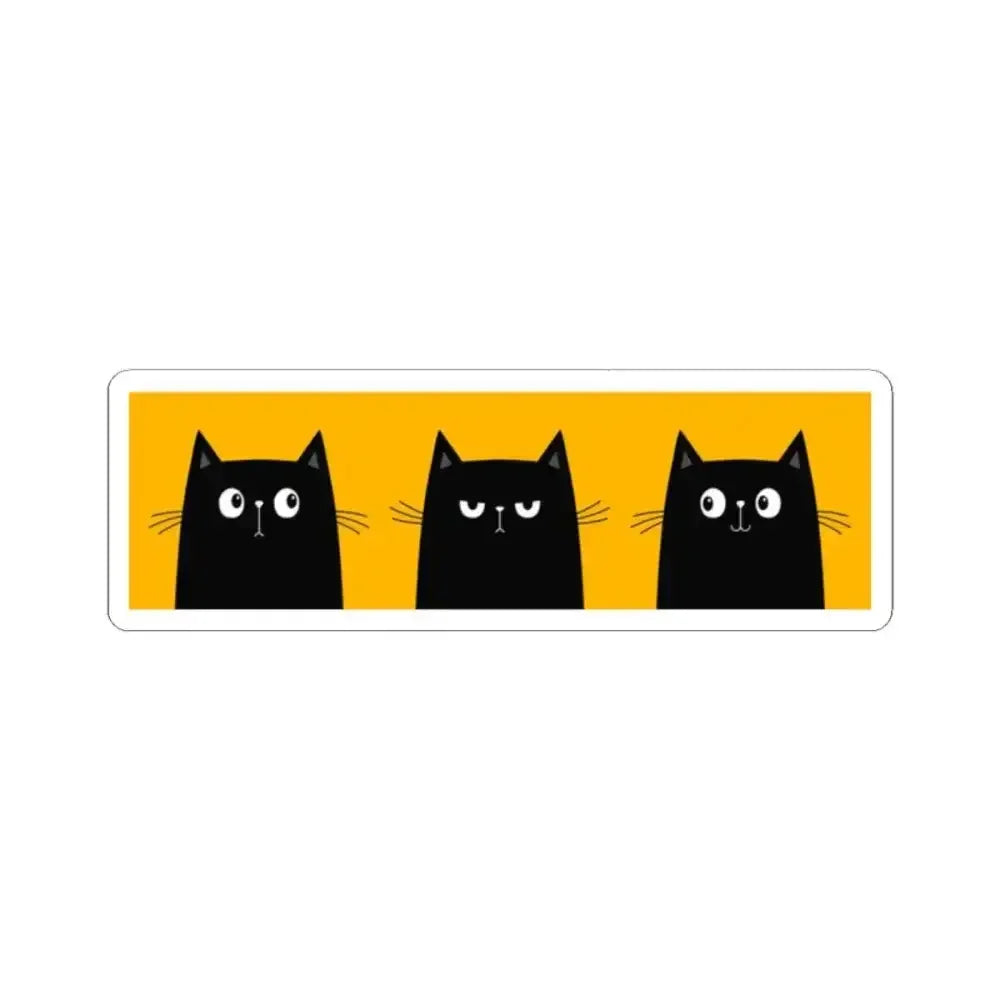Three Black Cat Kiss-Cut Stickers - FloofChonk