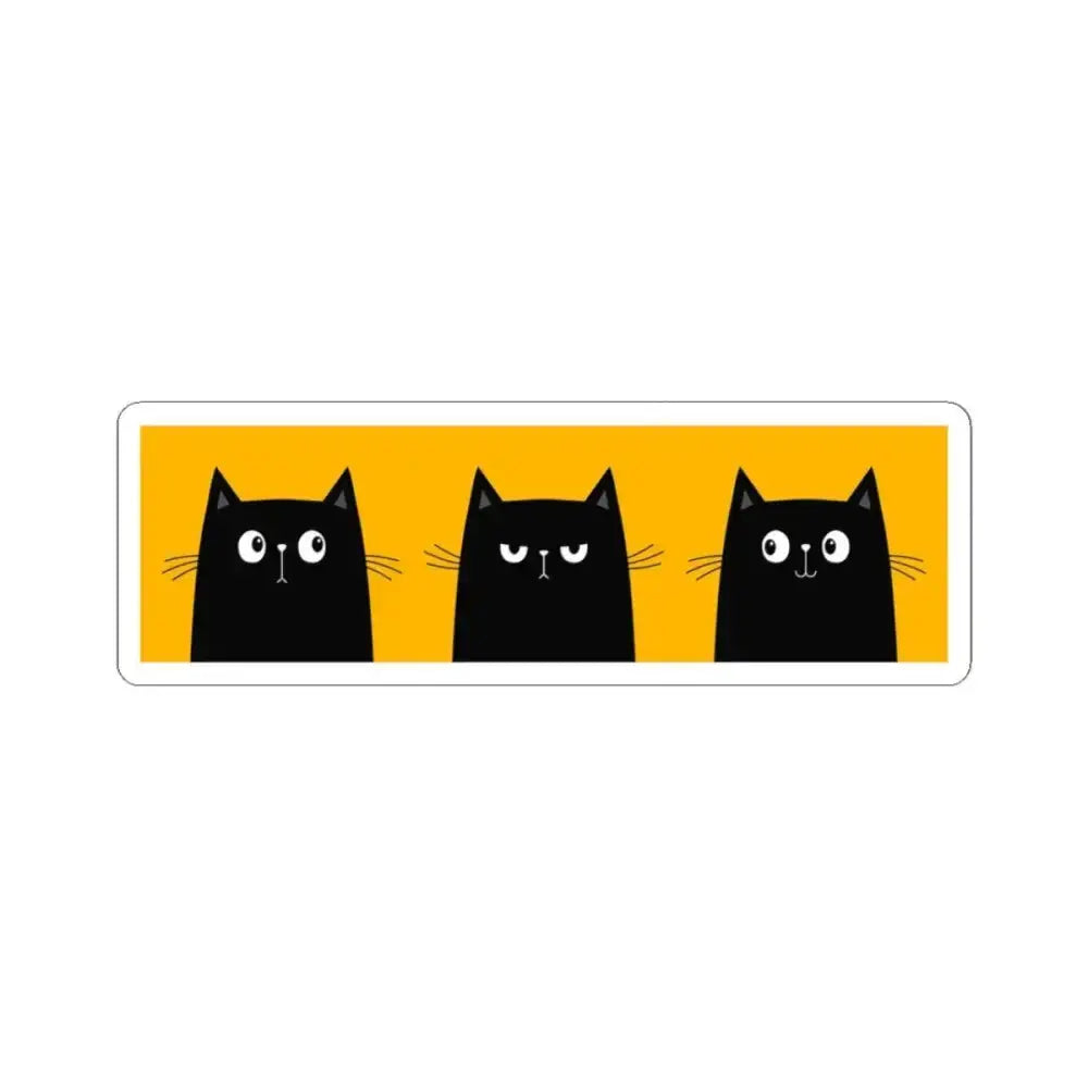 Three Black Cat Kiss - Cut Stickers - FloofChonk