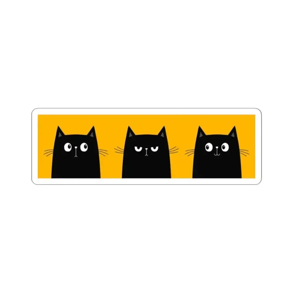 Three Black Cat Kiss-Cut Stickers - FloofChonk