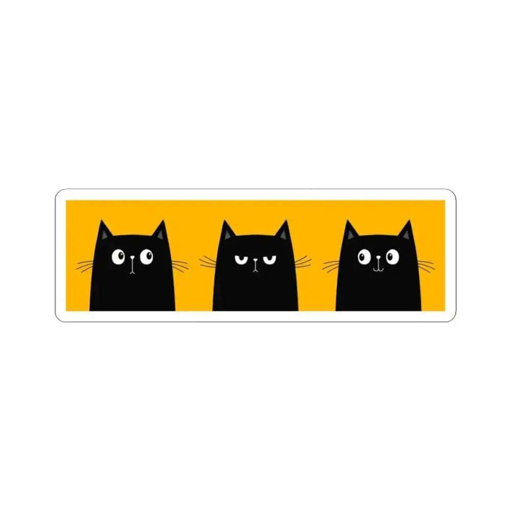 Three Black Cat Kiss - Cut Stickers - FloofChonk