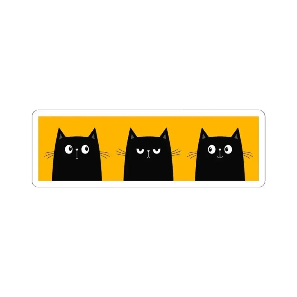 Three Black Cat Kiss-Cut Stickers - FloofChonk