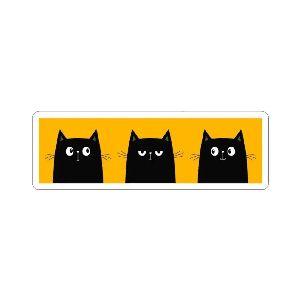 Three Black Cat Kiss - Cut Stickers - FloofChonk