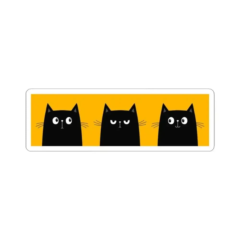 Three Black Cat Kiss-Cut Stickers - FloofChonk