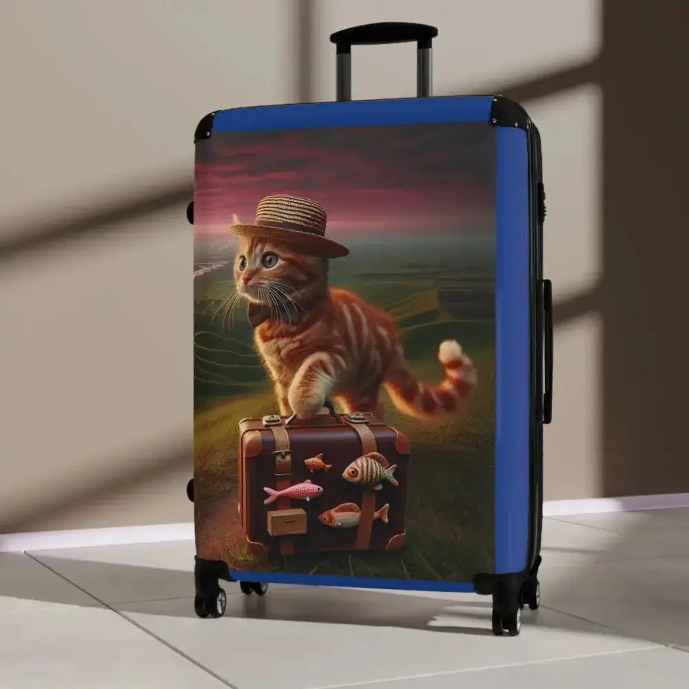Travel Cat Suitcase, Cute Cat Luggage, Pet Lover's Travel Bag - FloofChonk
