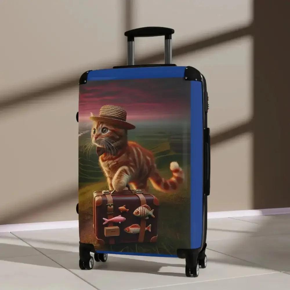 Travel Cat Suitcase, Cute Cat Luggage, Pet Lover's Travel Bag - FloofChonk