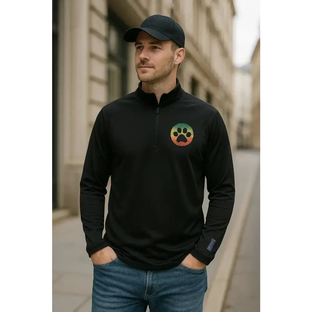 Unisex Columbia Fleece Jacket with Colorful Rainbow Paw Print Embroidery - FloofChonk