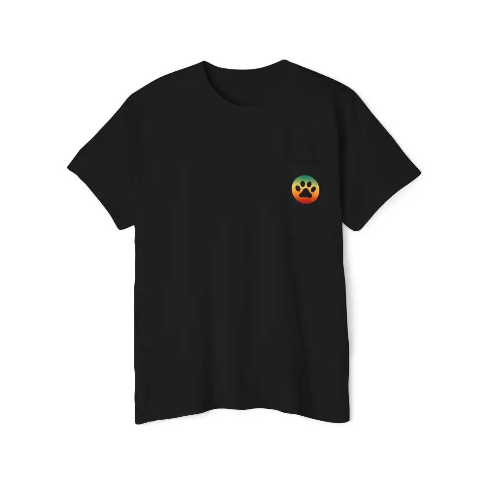 Unisex Heavy Cotton Pocket Tee with ’Resist Right Meow’ - Black / S - T-Shirt