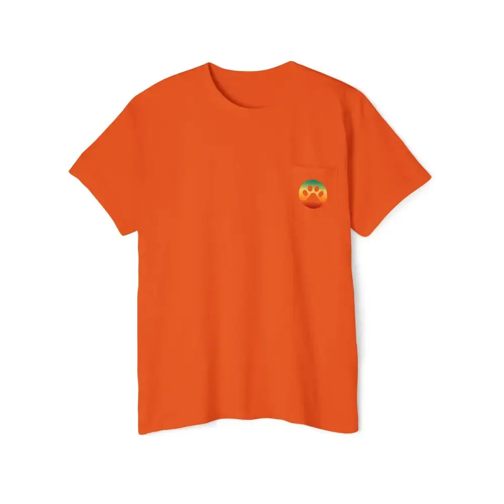 Unisex Heavy Cotton Pocket Tee with ’Resist Right Meow’ - Orange / S - T-Shirt