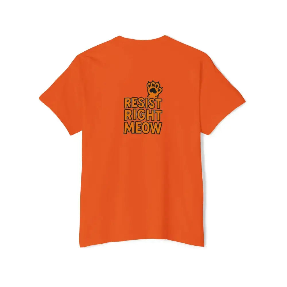 Unisex Heavy Cotton Pocket Tee with ’Resist Right Meow’ - T-Shirt