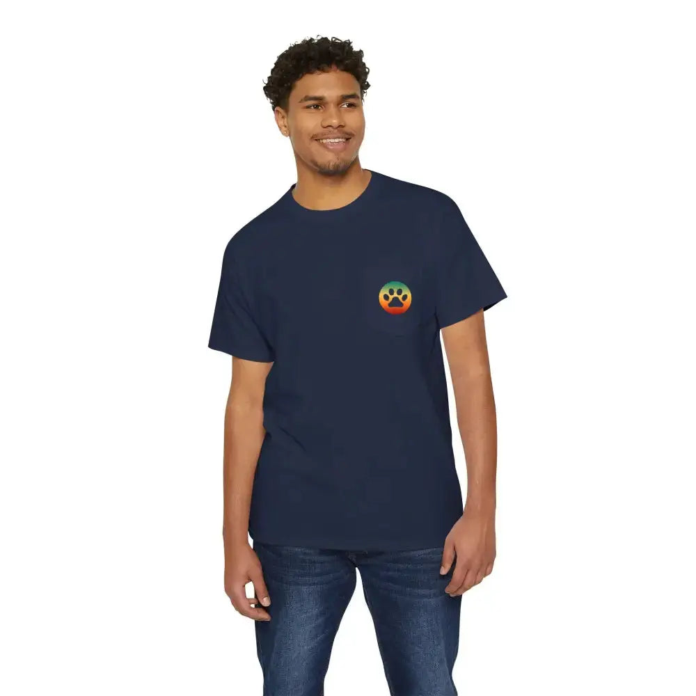 Unisex Heavy Cotton Pocket Tee with ’Resist Right Meow’ - T-Shirt