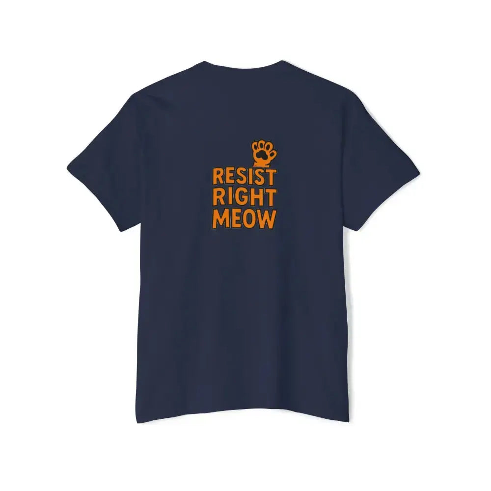 Unisex Heavy Cotton Pocket Tee with ’Resist Right Meow’ - T-Shirt