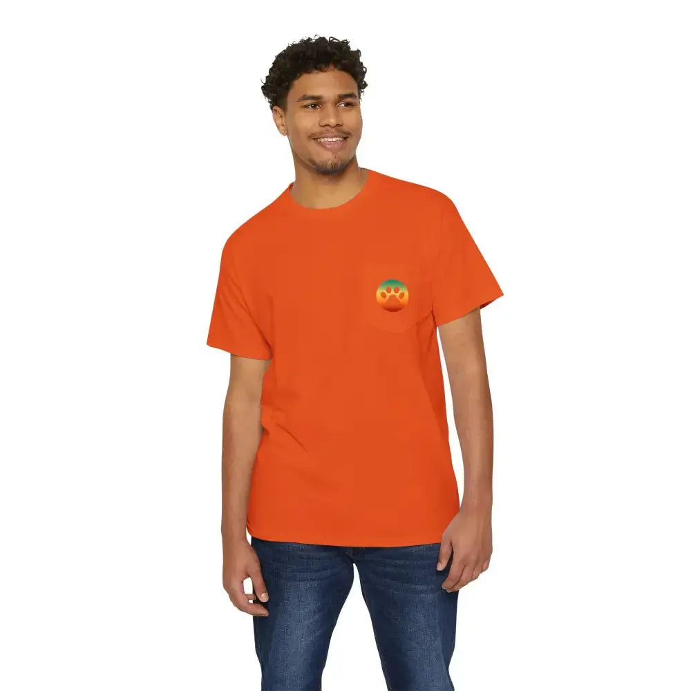 Unisex Heavy Cotton Pocket Tee with ’Resist Right Meow’ - T-Shirt