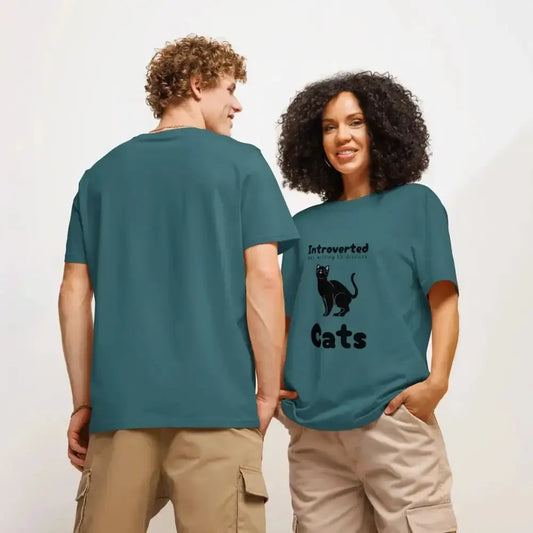 Introverted but Willing to Discuss Cats Funny T-shirt for Cat Lovers - FloofChonk