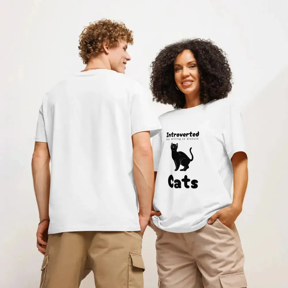Introverted but Willing to Discuss Cats Funny T-shirt for Cat Lovers - FloofChonk