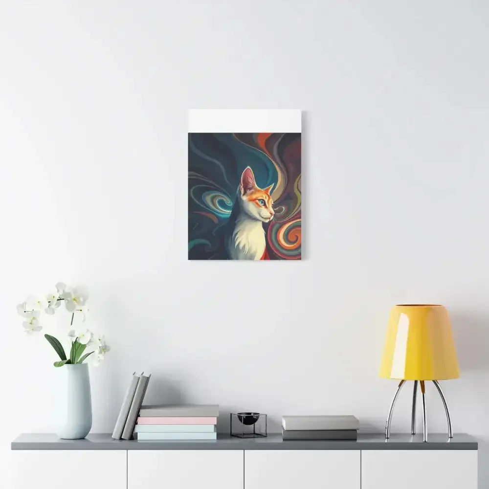 Vibrant Cat Canvas Art - Eye-catching Home Décor for Cat Lovers - FloofChonk