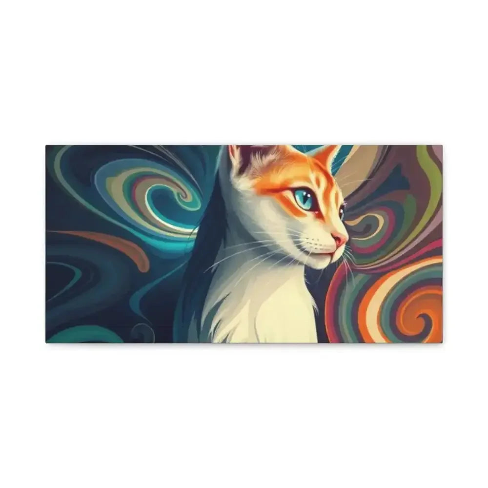 Vibrant Cat Canvas Art - Eye-catching Home Décor for Cat Lovers - FloofChonk