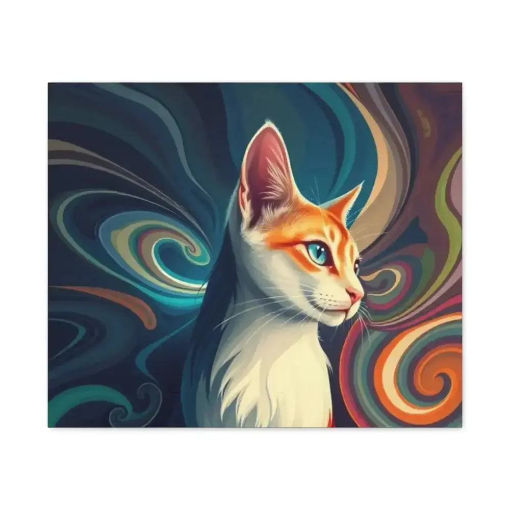 Vibrant Cat Canvas Art - Eye-catching Home Décor for Cat Lovers - FloofChonk