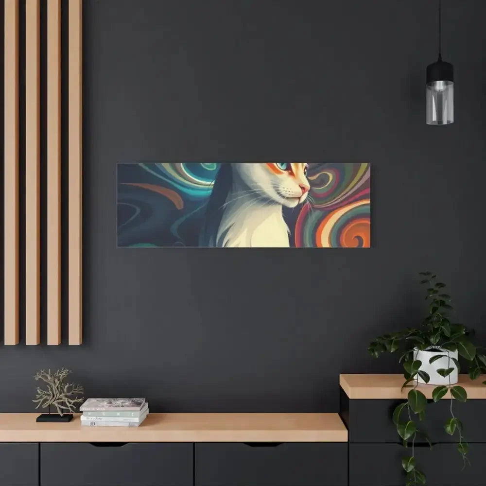 Vibrant Cat Canvas Art - Eye-catching Home Décor for Cat Lovers - FloofChonk