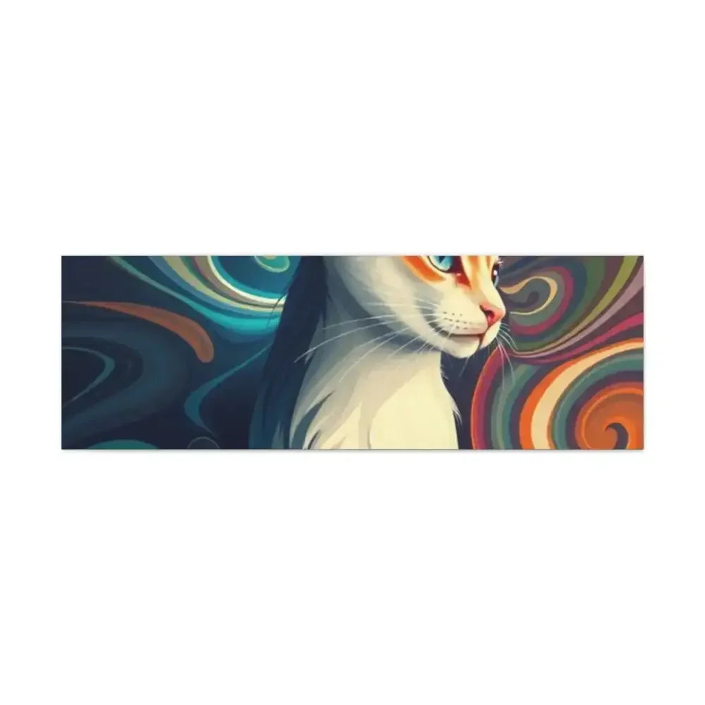 Vibrant Cat Canvas Art - Eye-catching Home Décor for Cat Lovers - FloofChonk