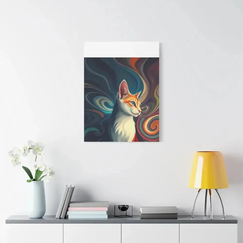 Vibrant Cat Canvas Art - Eye-catching Home Décor for Cat Lovers - FloofChonk