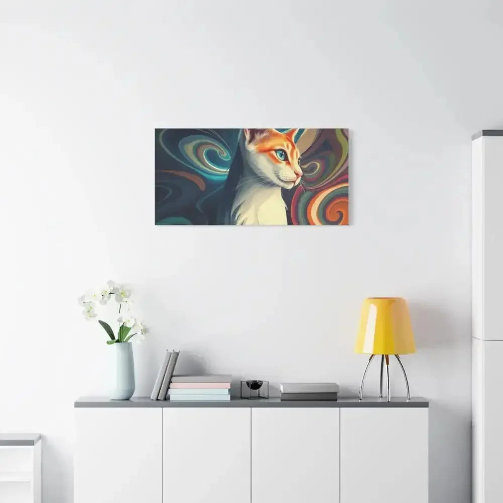 Vibrant Cat Canvas Art - Eye-catching Home Décor for Cat Lovers - FloofChonk