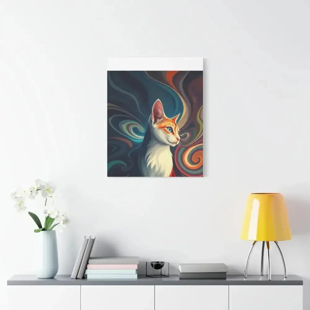 Vibrant Cat Canvas Art - Eye-catching Home Décor for Cat Lovers - FloofChonk