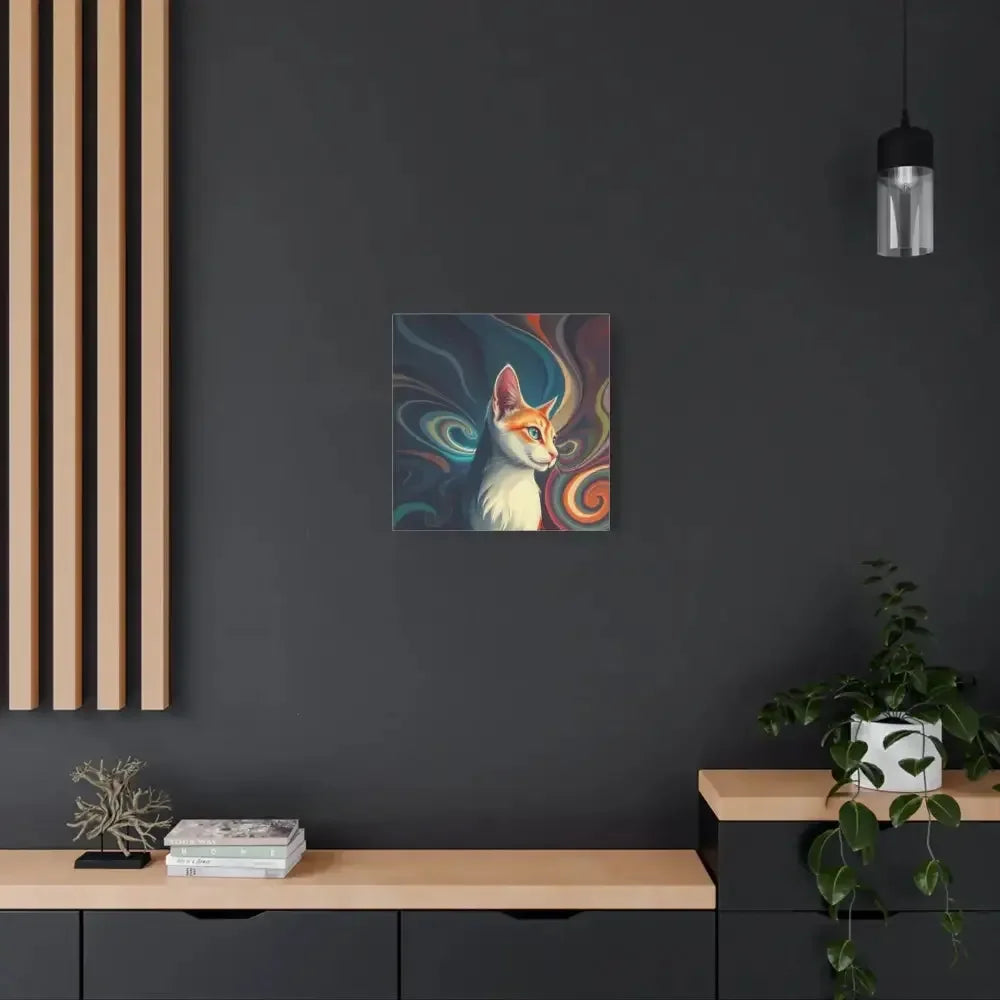 Vibrant Cat Canvas Art - Eye-catching Home Décor for Cat Lovers - FloofChonk