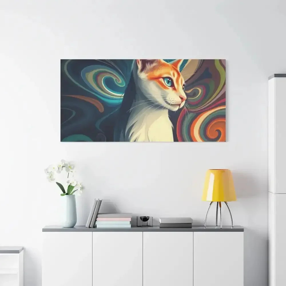 Vibrant Cat Canvas Art - Eye-catching Home Décor for Cat Lovers - FloofChonk