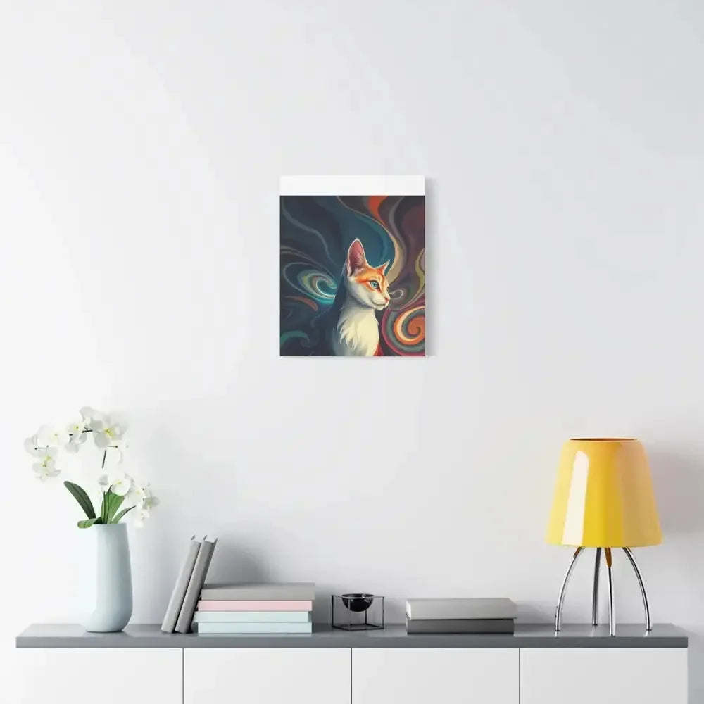 Vibrant Cat Canvas Art - Eye-catching Home Décor for Cat Lovers - FloofChonk