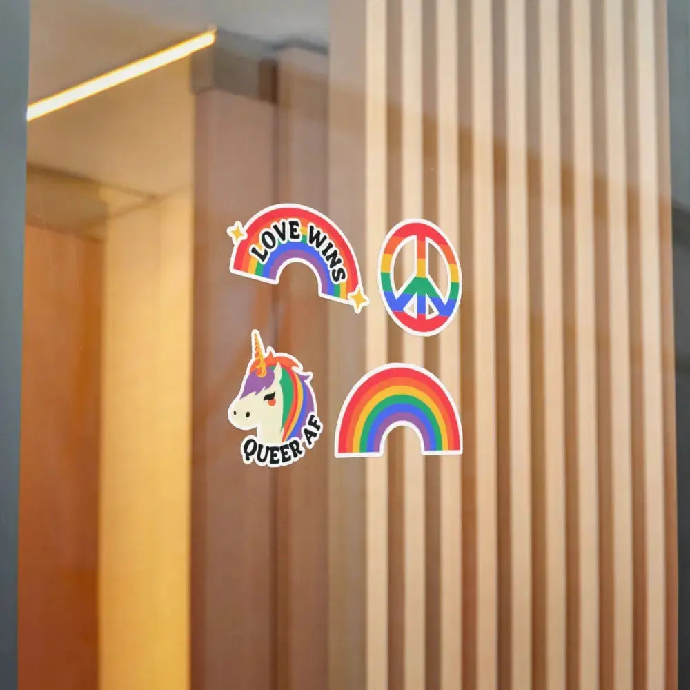 Vibrant Rainbow Die - Cut Stickers - Celebrate Love, LGBTQ+ Pride, Fun Decor, Gift Ideas, Stickers for Water Bottles, Laptops - FloofChonk