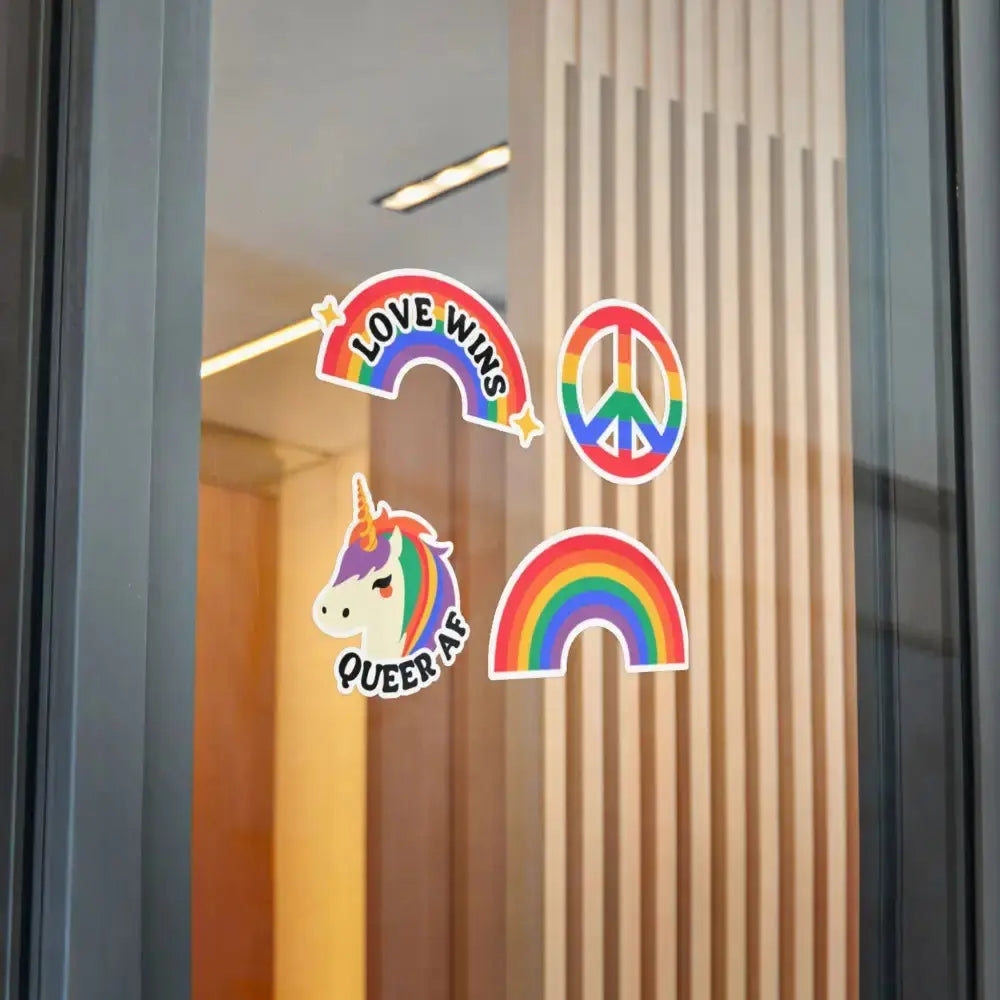 Vibrant Rainbow Die - Cut Stickers - Celebrate Love, LGBTQ+ Pride, Fun Decor, Gift Ideas, Stickers for Water Bottles, Laptops - FloofChonk