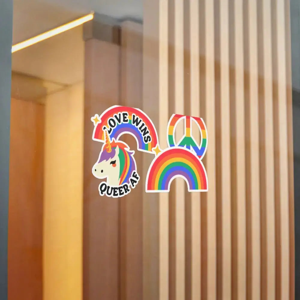 Vibrant Rainbow Die - Cut Stickers - Celebrate Love, LGBTQ+ Pride, Fun Decor, Gift Ideas, Stickers for Water Bottles, Laptops - FloofChonk
