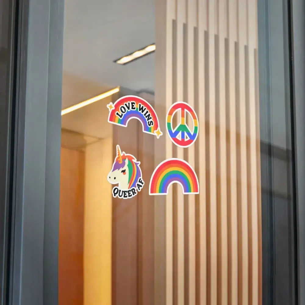 Vibrant Rainbow Die - Cut Stickers - Celebrate Love, LGBTQ+ Pride, Fun Decor, Gift Ideas, Stickers for Water Bottles, Laptops - FloofChonk