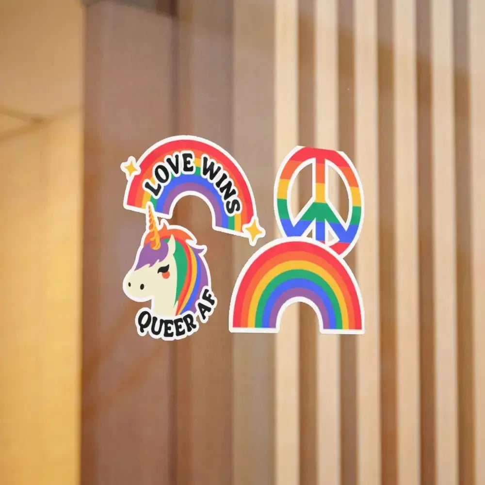 Vibrant Rainbow Die - Cut Stickers - Celebrate Love, LGBTQ+ Pride, Fun Decor, Gift Ideas, Stickers for Water Bottles, Laptops - FloofChonk