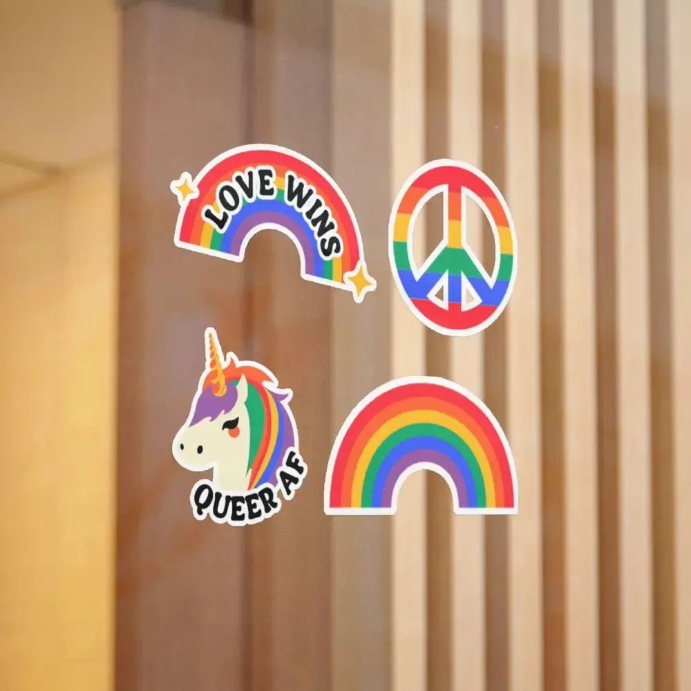 Vibrant Rainbow Die - Cut Stickers - Celebrate Love, LGBTQ+ Pride, Fun Decor, Gift Ideas, Stickers for Water Bottles, Laptops - FloofChonk