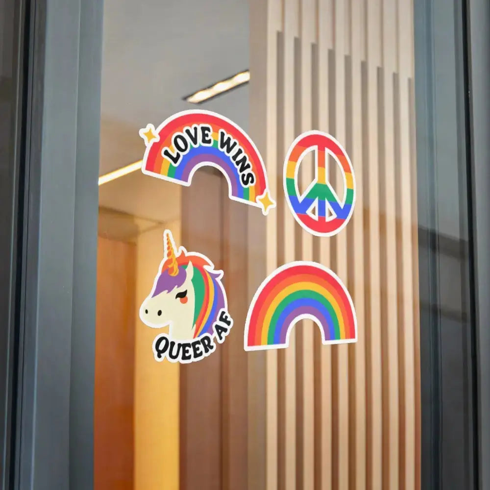 Vibrant Rainbow Die - Cut Stickers - Celebrate Love, LGBTQ+ Pride, Fun Decor, Gift Ideas, Stickers for Water Bottles, Laptops - FloofChonk